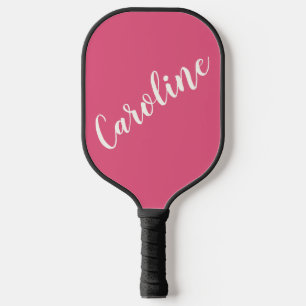 Heißrosa Schriftzug Individueller Name Minimalisti Pickleball Schläger