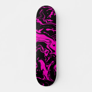 Heißrosa schwarze abstrakte Wirbel Skateboard