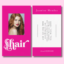 Heißrosa schwarze Schrift Foto Friseur