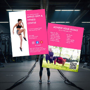 Heißrosa Sidebar Foto Fitnessstudio Personal Train Flyer