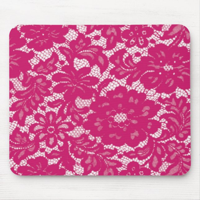 Heißrosa Spitze Mousepad (Vorne)