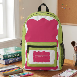 Heißrosa stilvolles Mädchen-Rucksack für den Schul Bedruckter Rucksack