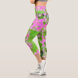 Heissrosa Sukkulentes Sedum mit fleshy-grünen Blät Capri Leggings