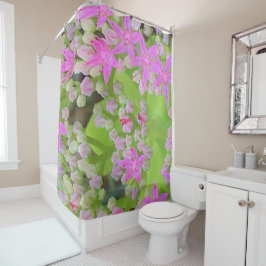 Heissrosa Sukkulentes Sedum mit fleshy-grünen Blät Duschvorhang