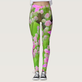 Heissrosa Sukkulentes Sedum mit fleshy-grünen Blät Leggings