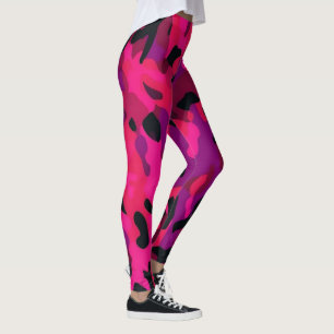 Heißrosa Tarnhose - Einzigartiges Tarnmuster Leggings