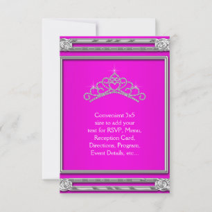 Heißrosa Tiara RSVP Allzweck Karte