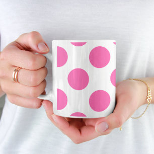 Heißrosa Tupfen Kaffeetasse