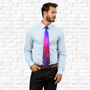 Heissrosa und Navy Blue Celestial Foto Krawatte