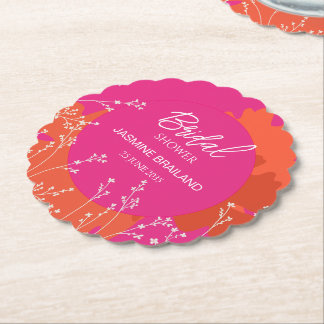 Heißrosa und Orange Gänseblümchen Abstrakte Floral Untersetzer