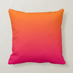 Heißrosa und Orange Ombre Kissen