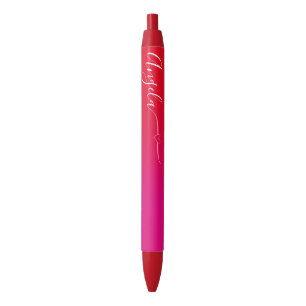 Heißrosa und roter Ombre-Herz-Signatur Kugelschreiber