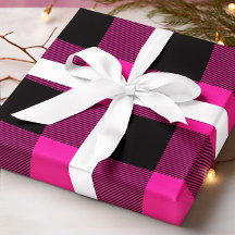 Heißrosa und schwarzes Buffalo-Karo-Weihnachten
