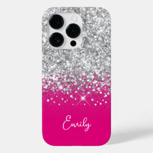 Heißrosa und Silber Glitter Glam Case-Mate iPhone 14 Pro Hülle