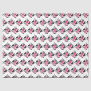 Heißrosa und silberne elegante Blumen Seidenpapier