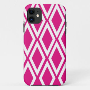 Heißrosa und weiße Diamanten Case-Mate iPhone Hülle