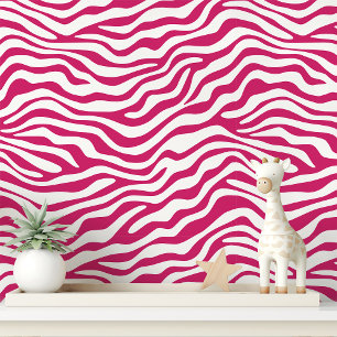 Heißrosa und Weiße Zebra Streifen Tapete