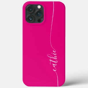 Heißrosa und weißer eleganter Glam-Signatur Case-Mate iPhone Hülle