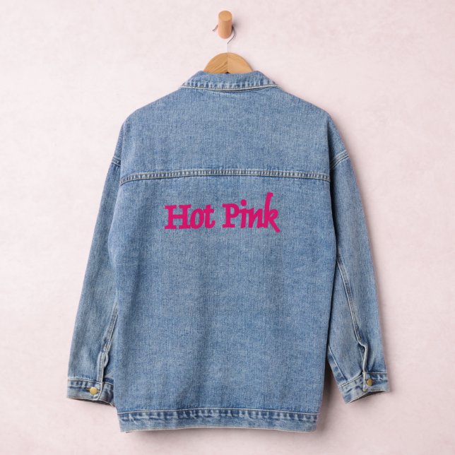 Heißrosa Wort Frauen Jeansjacke (Hangar)