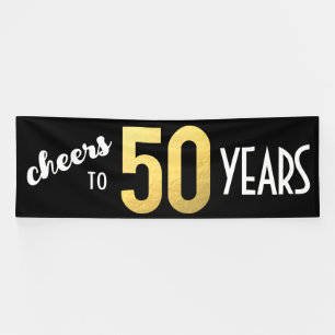 Heißt auf 50 Jahre 50. Geburtstag Schwarzes Gold Banner