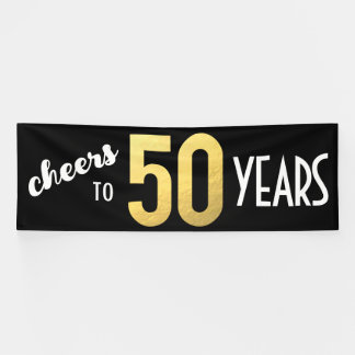 Heißt auf 50 Jahre 50. Geburtstag Schwarzes Gold Banner
