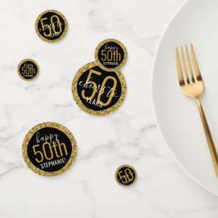 Heißt jedes Jahr Geburtstag Black Gold Glitzer gro Konfetti