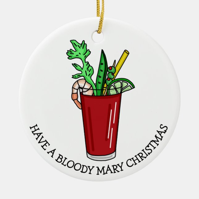 Heißt zu einem blutigen Mary Christmas Funny Keramik Ornament (Vorne)