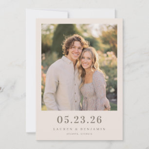Heiteres Beiges Romantisches Foto Save The Date