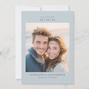 Heiteres Blau Minimalistisches Foto Save The Date