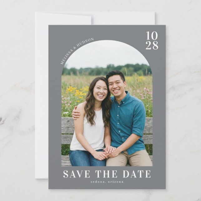 Heiteres Blau Natürliches Foto Save The Date (Vorderseite)