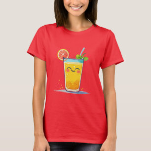 Heiteres Glas Orangensaft mit Garnitur T-Shirt