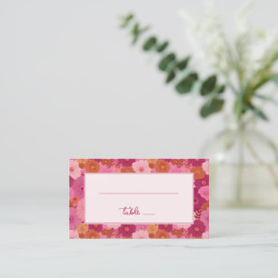 Heiteres Rosa Blumengewirr Platzkarte