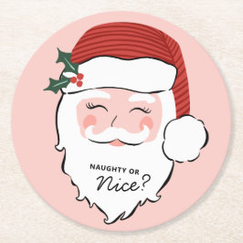Heiterkeit | Naughty oder Nice Runder Pappuntersetzer