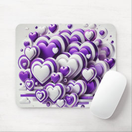 HEIZEN AUS LILA UND WEISSEN VALENTINSTAGEN MOUSEPAD