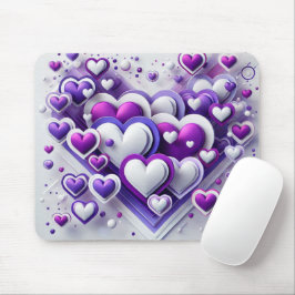 HEIZEN AUS LILA UND WEISSEN VALENTINSTAGEN MOUSEPAD