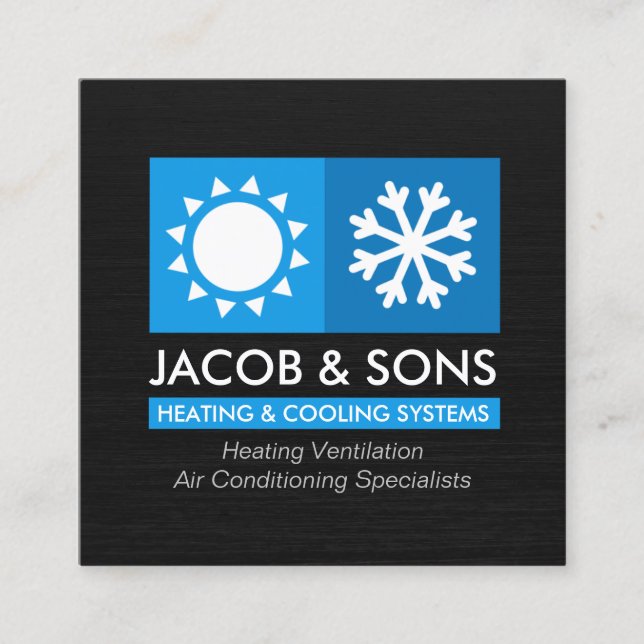 Heizlüftungs-Klimatisierungskühlung Busin Quadratische Visitenkarte (Vorderseite)