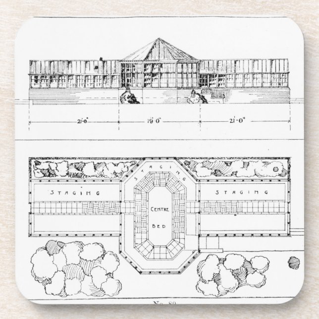 Heizsystem für ein Treibhaus, ein Konservatorium Getränkeuntersetzer (Vorderseite)