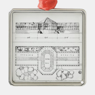 Heizsystem für ein Treibhaus, ein Konservatorium Silbernes Ornament