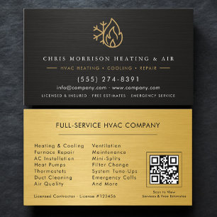 Heizung Kälte Service-Techniker QR-Code Visitenkarte