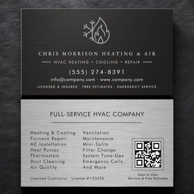 Heizung Kühlung Reparatur & Installation QR-Code Visitenkarte (Von Creator hochgeladen)