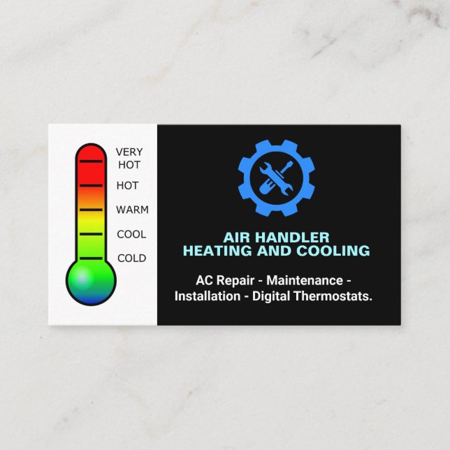 Heizung und Kühlung, Berufliche Reparatur HVAC Visitenkarte (Vorderseite)