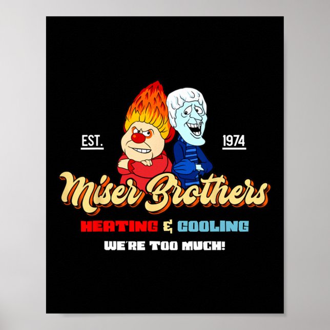 Heizung und Kühlung Brüder Weihnachten Retro  Poster (Vorne)