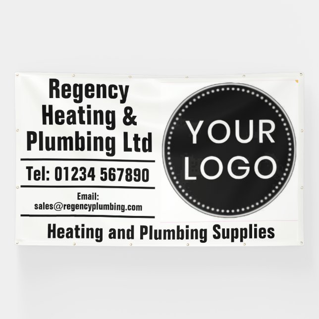 Heizung- und Sanitärbanner mit Ihrem Logo Banner (Horizontal)