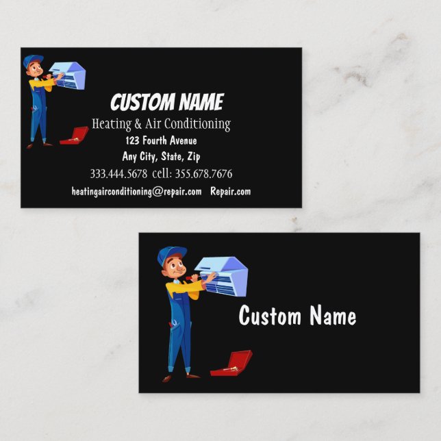 Heizungs- und Klimaanlage HVAC-Reparaturinstallati Visitenkarte (Vorne/Hinten)