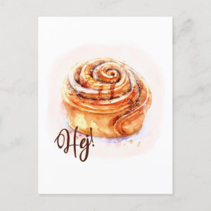 Hej! Kanelbullar Fika Postcard Postkarte