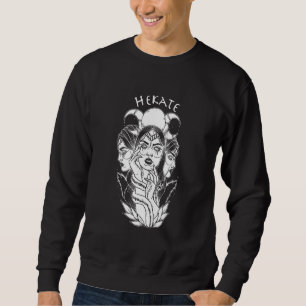 Hekate Dreifache Mondgöttin Wiccan Wicca Heide Wit Sweatshirt