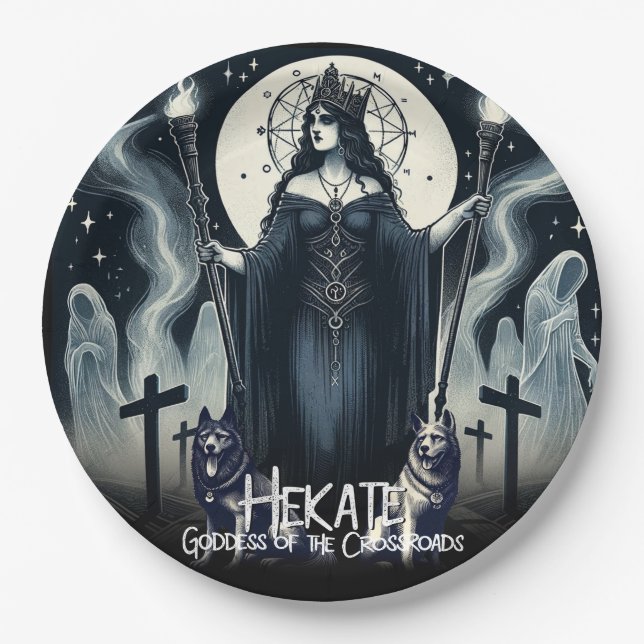 Hekate Goddess of the Crossroads Ghosted Spirits Pappteller (Vorderseite)