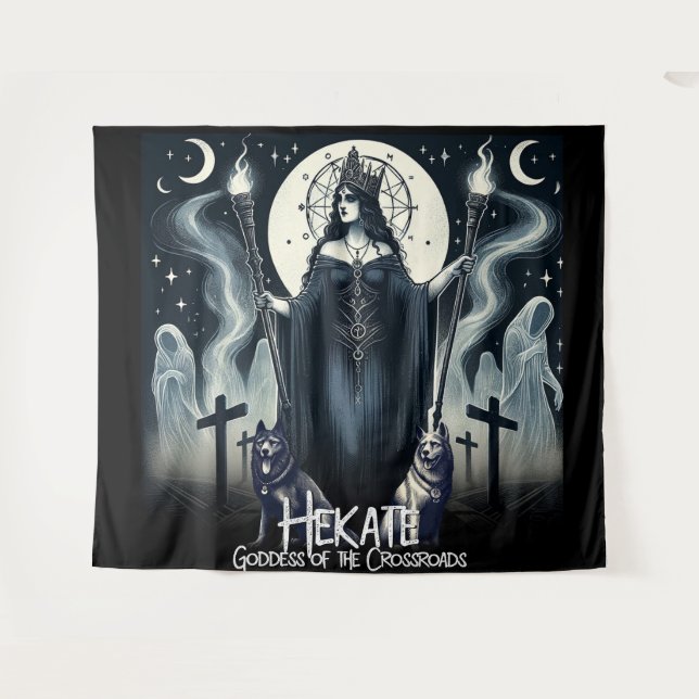 Hekate Goddess of the Crossroads Ghosted Spirits Wandteppich (Vorderseite (Horizontal))