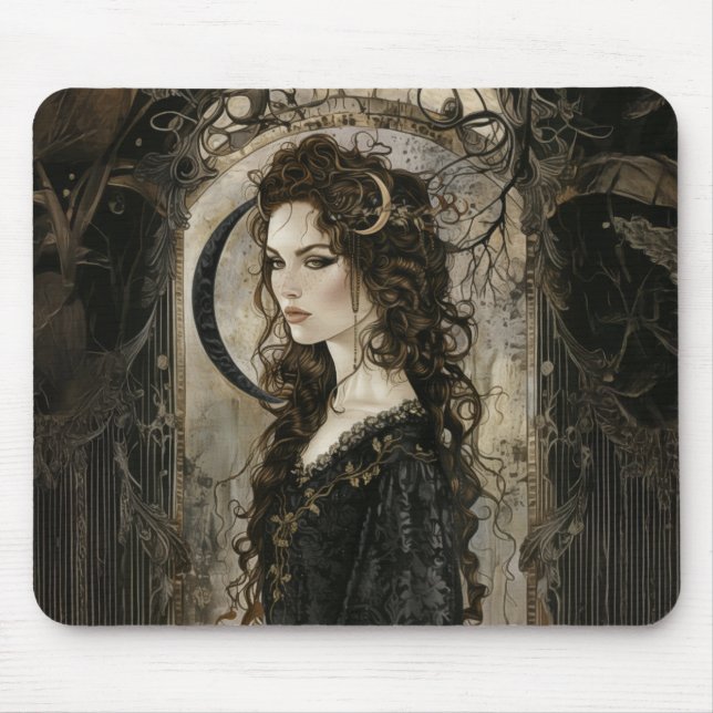 Hekate, Göttin der Hexerei, Triple-Moon-Göttin Mousepad (Vorne)