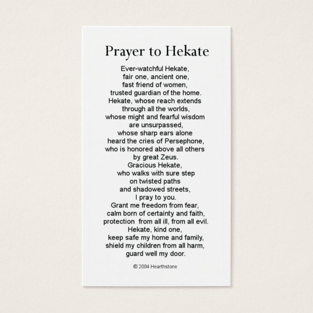 Hekate Prayer Card (Vorderseite)
